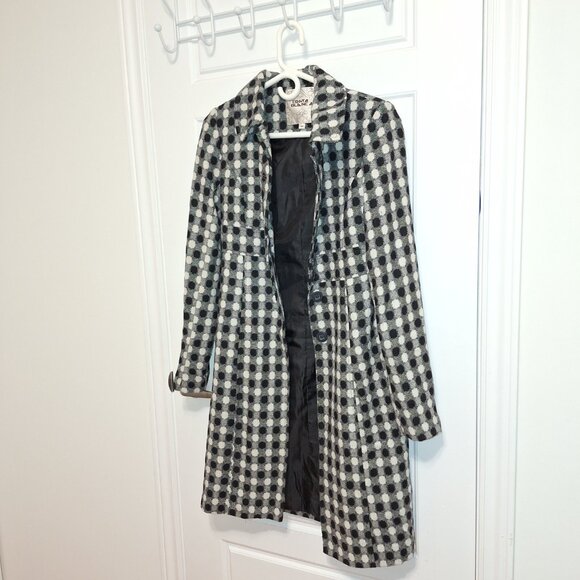 Long black and White wool blend jacket - Picture 3 of 12